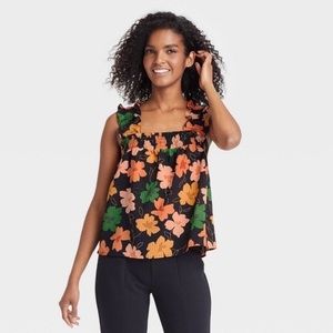 Who what wear floral print top size Large